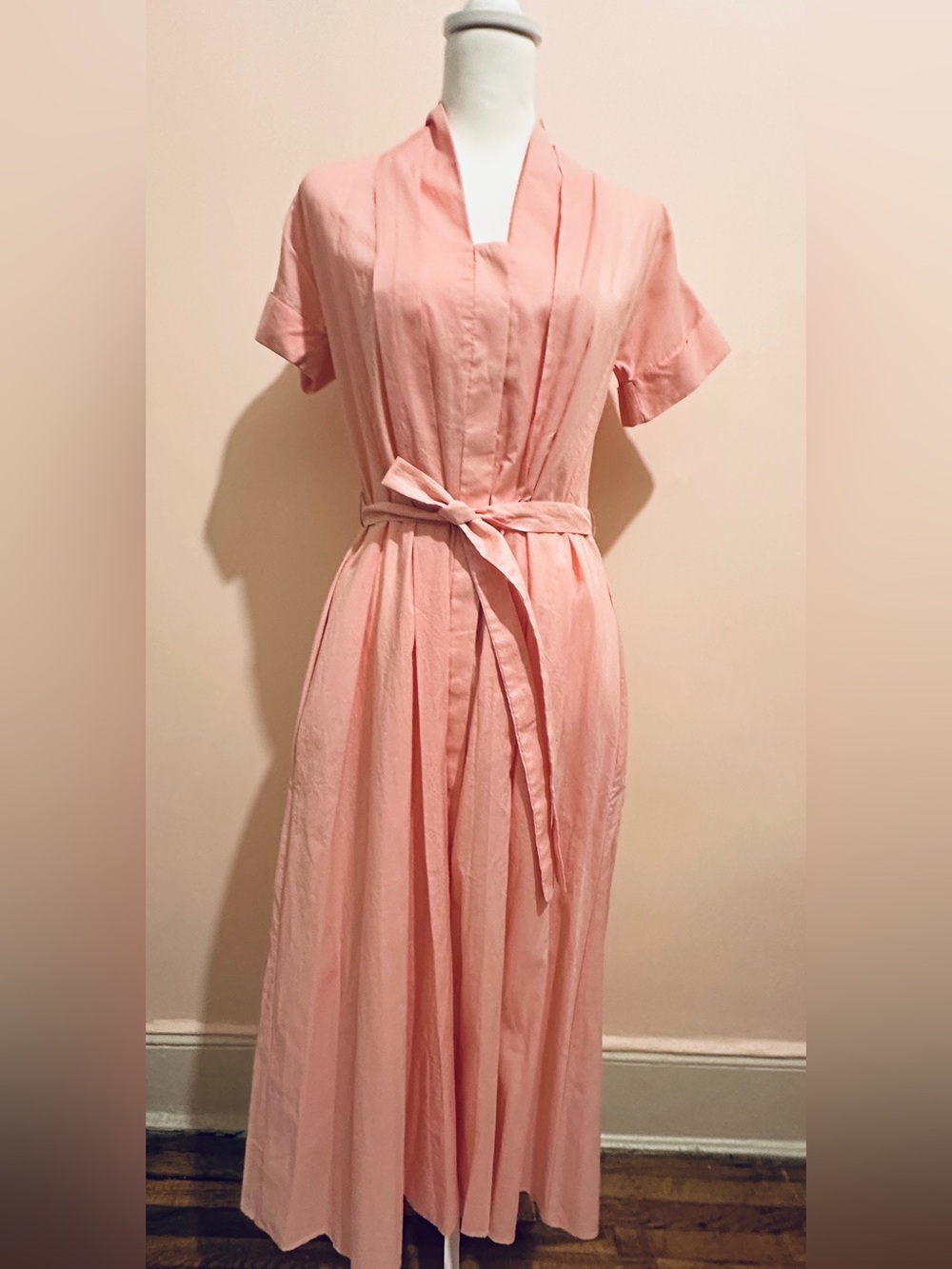 Zara Pink Belted Midi Dress | NWT